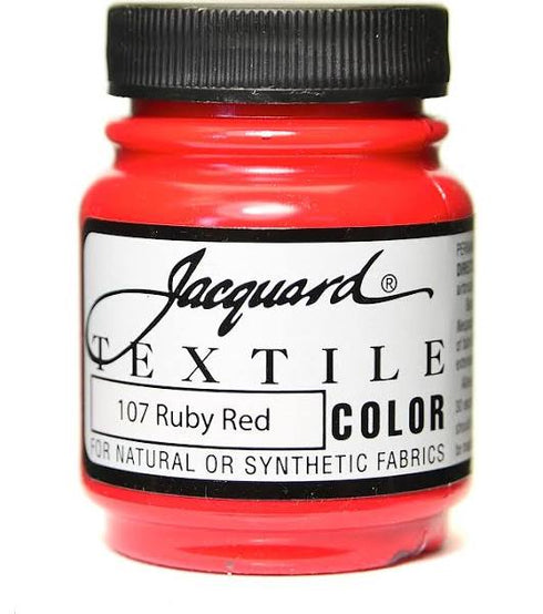 RUBY RED 107 FABRIC PAINT 2.25 OZ JAQUARD TEXTILE